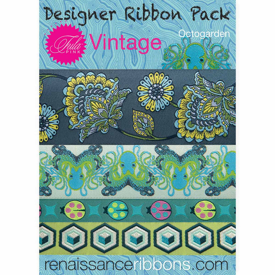 Tula Pink - Vintage Green - Ribbon Designer Pack Tula Pink - Vintage Green - Ribbon Designer Pack